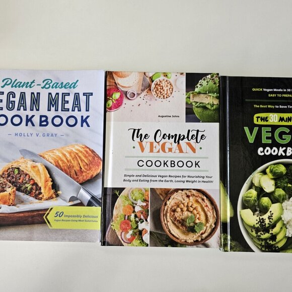 3 Vegan Cookbooks - Picture 1 of 8